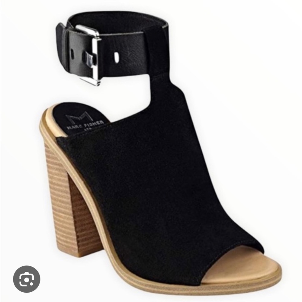 Marc Fisher Vashi black suede block heels